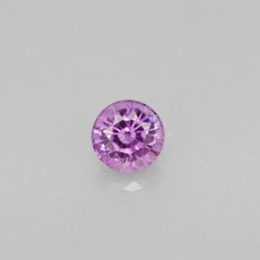 Zafiro violeta natural de 0,58 ct, corte redondo, VS