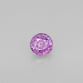 Zafiro violeta natural de 0,58 ct, corte redondo, VS