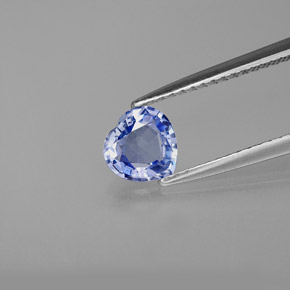 Zafiro azul natural de 0,78 ct, forma de corazón, VVS-VS