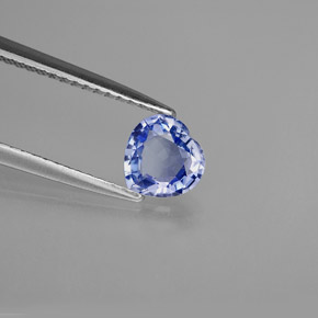 Zafiro azul natural de 0,78 ct, forma de corazón, VVS-VS