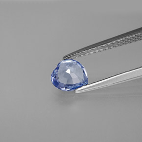 Zafiro azul natural de 0,78 ct, forma de corazón, VVS-VS