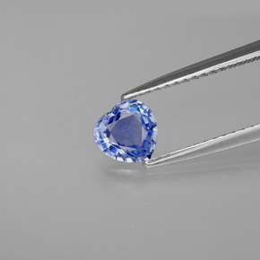 Zafiro azul natural de 0,71 ct, forma de corazón, VVS-VS