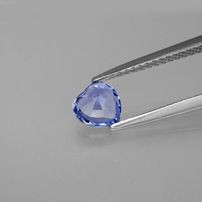 Zafiro azul natural de 0,71 ct, forma de corazón, VVS-VS