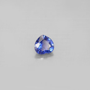 Zafiro azul natural de 0,44 ct, forma de corazón, VS