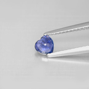 Zafiro azul natural de 0,44 ct, forma de corazón, VS
