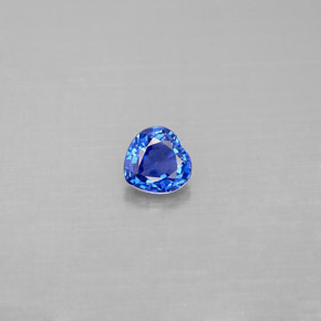 Zafiro azul natural de 0,43 ct, forma de corazón, VS