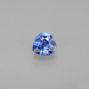 Zafiro azul natural de 0,39 ct, forma de corazón, VS