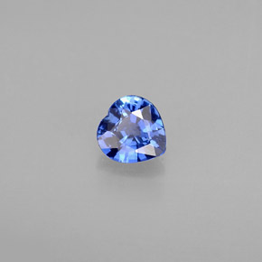 Zafiro azul natural de 0,39 ct, forma de corazón, VS