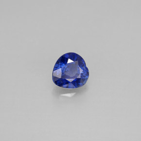 Zafiro azul natural de 0,43 ct, forma de corazón, VS