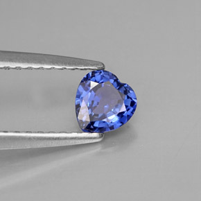Zafiro azul natural de 0,44 ct, forma de corazón, VS