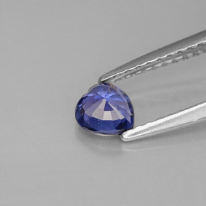 Zafiro azul natural de 0,44 ct, forma de corazón, VS