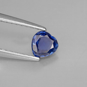 Zafiro azul natural de 0,36 ct, forma de corazón, VS
