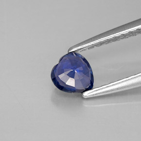 Zafiro azul natural de 0,36 ct, forma de corazón, VS