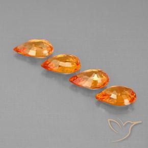 Gemas de Zafiro Naranja rojizo natural de 1.91 ct, En forma de pera, VS