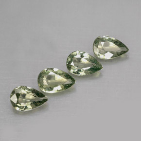 Gemas de zafiro verde natural de  ct, en forma de pera, VS