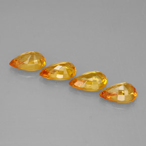 Gemas de zafiro amarillo natural de  ct, en forma de pera, VS