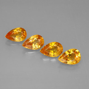 Gemas de zafiro amarillo natural de  ct, en forma de pera, VS