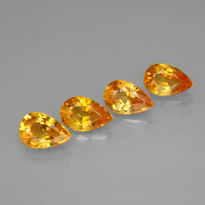 Gemas de zafiro amarillo natural de  ct, en forma de pera, VS