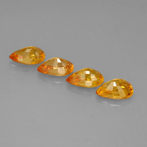 Gemas de zafiro amarillo natural de  ct, en forma de pera, VS