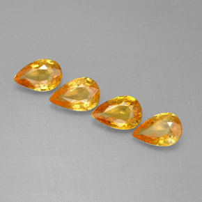 Gemas de zafiro amarillo natural de  ct, en forma de pera, VS