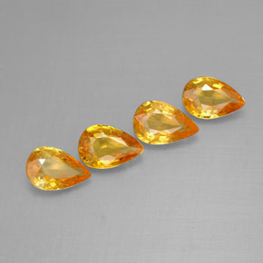 Gemas de zafiro amarillo natural de  ct, en forma de pera, VS