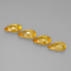 Gemas de zafiro amarillo natural de  ct, en forma de pera, VS