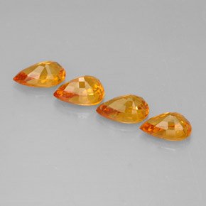 Gemas de zafiro amarillo natural de  ct, en forma de pera, VS