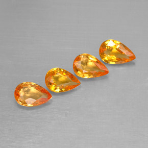 Gemas de zafiro oro natural de  ct, en forma de pera, VS