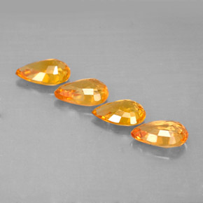 Gemas de zafiro oro natural de  ct, en forma de pera, VS