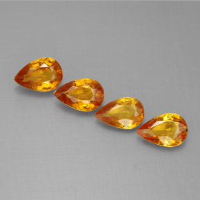 Gemas de zafiro amarillo natural de 1,95 ct, en forma de pera, VS
