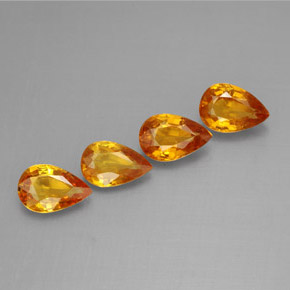 Gemas de zafiro amarillo natural de 1,95 ct, en forma de pera, VS