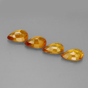 Gemas de zafiro amarillo natural de 1,95 ct, en forma de pera, VS