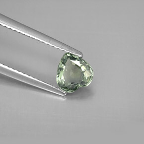 Zafiro verde natural de 0,90 ct, forma de corazón, VVS-VS
