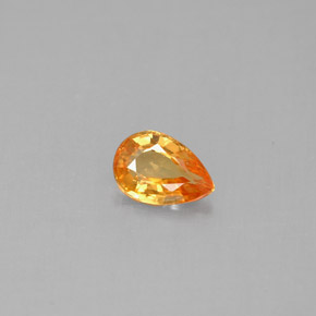 Zafiro naranja natural de 0,50 ct, en forma de pera, VS