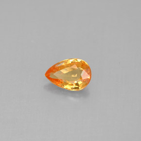 Zafiro naranja natural de 0,50 ct, en forma de pera, VS