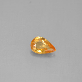 Zafiro amarillo natural de 0,37 ct, en forma de pera, VS