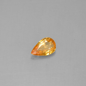 Zafiro amarillo natural de 0,37 ct, en forma de pera, VS