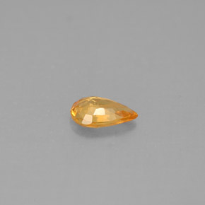 Zafiro amarillo natural de 0,37 ct, en forma de pera, VS