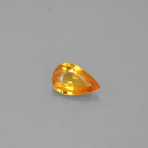Zafiro naranja natural de 0,43 ct, en forma de pera, VS