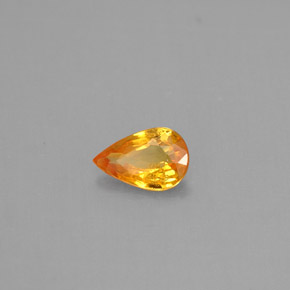 Zafiro naranja natural de 0,43 ct, en forma de pera, VS