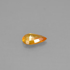 Zafiro naranja natural de 0,43 ct, en forma de pera, VS