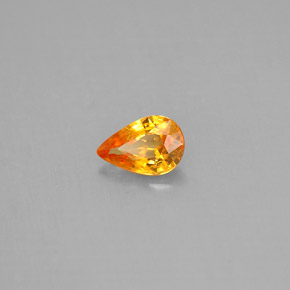 Zafiro naranja natural de 0,51 ct, en forma de pera, VS