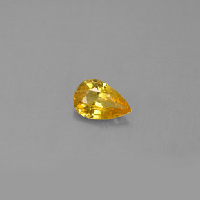 Zafiro amarillo natural de 0,44 ct, en forma de pera, VVS-VS
