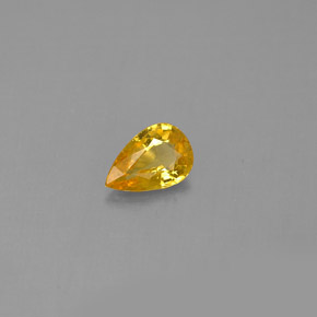 Zafiro amarillo natural de 0,44 ct, en forma de pera, VVS-VS