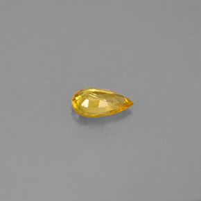 Zafiro amarillo natural de 0,44 ct, en forma de pera, VVS-VS