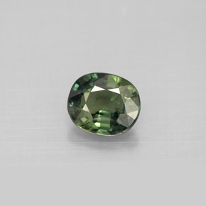 Zafiro verde natural de 0,94 ct, corte óvalo, VS