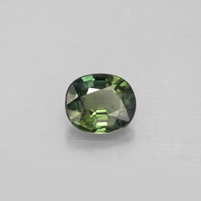 Zafiro verde natural de 0,94 ct, corte óvalo, VS