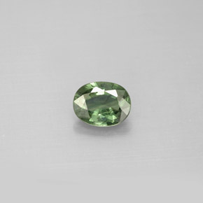 Zafiro verde natural de 0,76 ct, corte óvalo, VS