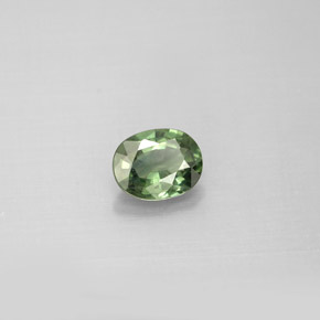 Zafiro verde natural de 0,76 ct, corte óvalo, VS