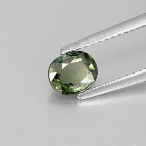 Zafiro verde natural de 0,78 ct, corte óvalo, VS